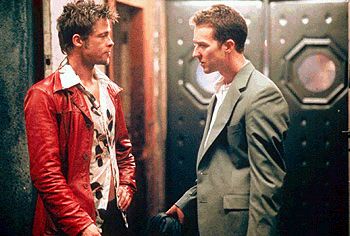 Jack (Edward Norton) a Tyler Durden (Brad Pitt)