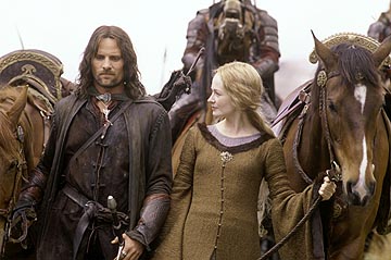 Aragorn (Viggo Moretnsen) a owyn (Miranda Otto)